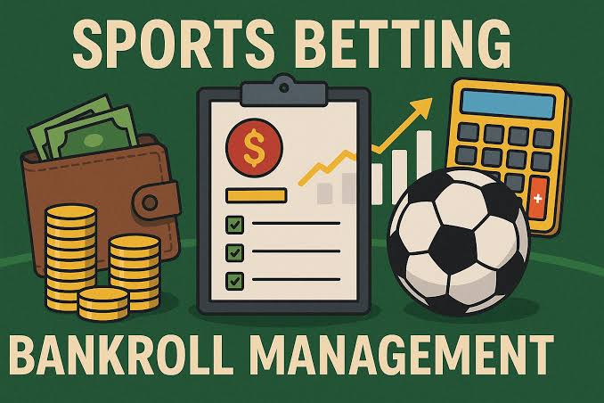 Sports bettor managing bankroll with charts and notes